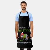 スロッおもしろいスクリスマス引用文昼寝ホリデー エプロン (着用した状態)