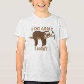 スロッおもしろいスシャツ、動物のユーモア私は私が望むようにしている トライブレンドＴシャツ (正面)