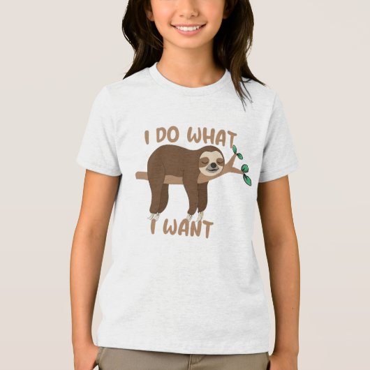 スロッおもしろいスシャツ、動物のユーモア私は私が望むようにしている トライブレンドＴシャツ (正面)