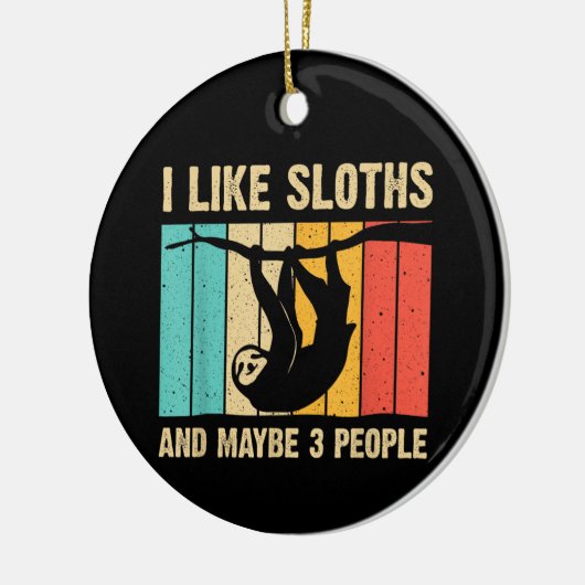 スロッおもしろいスデザイン男の女性子供のためのスロース セラミックオーナメント (左)