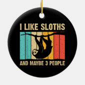 スロッおもしろいスデザイン男の女性子供のためのスロース セラミックオーナメント (裏面)