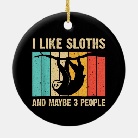 スロッおもしろいスデザイン男の女性子供のためのスロース セラミックオーナメント (裏面)