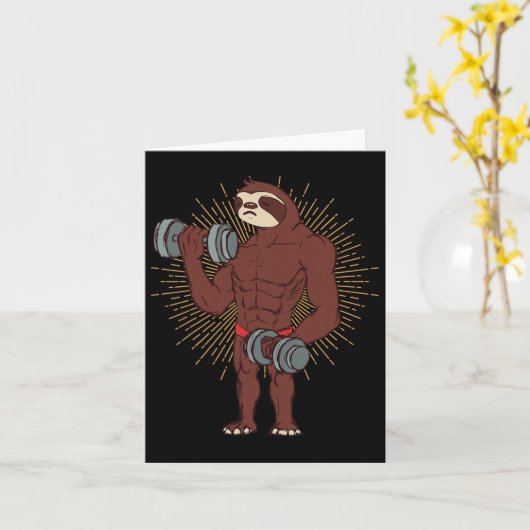 スロッおもしろいトトレーニングウエイトリフティングエクササイズジムラ カード (黄色い花)