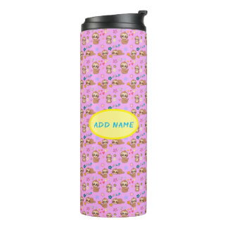 スロッおもしろいトハートフローラピンクパターン |名前の追加 タンブラー