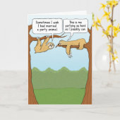 スロッおもしろいトパーティー動物誕生日 カード (黄色い花)