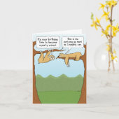 スロッおもしろいトパーティー動物誕生日 カード (黄色い花)