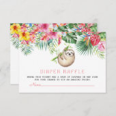 スロッおもしろいト熱帯花フレームおむつラッフル エンクロージャーカード (正面/裏面)