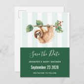 スロッぶら下がったスの逆さ水色日付を保存 インビテーションポストカード (正面/裏面)