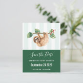 スロッぶら下がったスの逆さ水色日付を保存 インビテーションポストカード (スタンド正面)