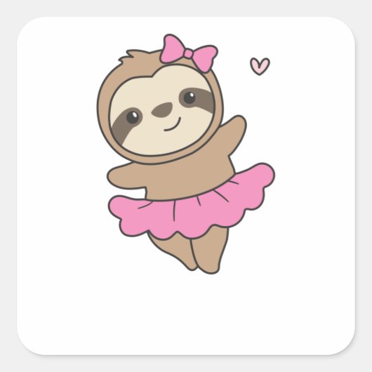 スロッスは踊りバレエかわいいスロッスは踊り スクエアシール (正面)