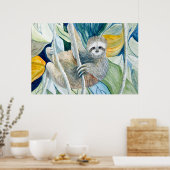 スロッスアイランドレインフォレストトロピカルプリント ポスター (キッチン)