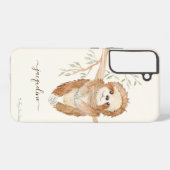 スロッスウォーターカラーボホツリーの葉のスクリプト名 SAMSUNG GALAXYケース (裏面横)