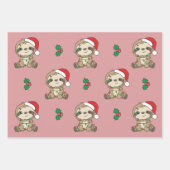 スロッスクリスマスウィンターアニマルズホリデーナススロット ラッピングペーパーシート (正面2)