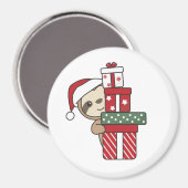 スロッスクリスマスギフト冬のナマケモノ マグネット (正面/裏面)