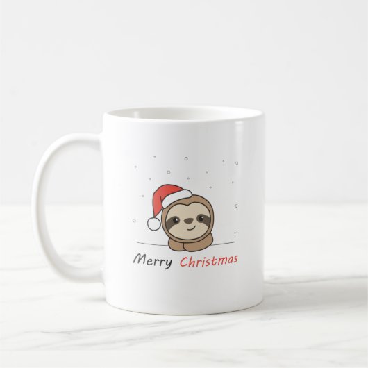 スロッスクリスマススノーアニマルズナマズ コーヒーマグカップ (左)