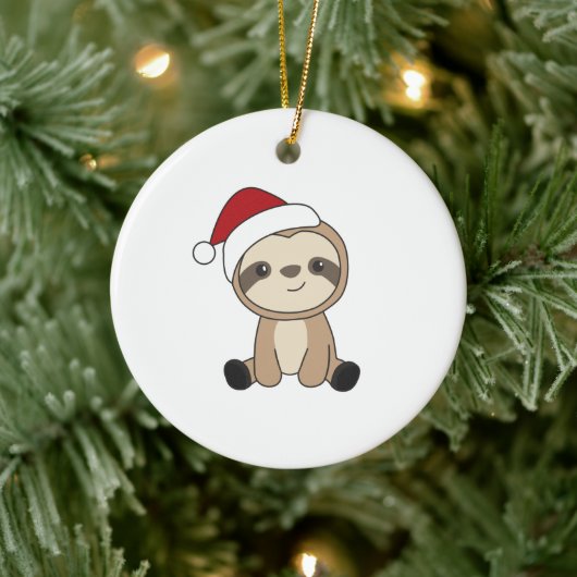 スロッスクリスマススノーアニマルズナマズ セラミックオーナメント (ツリー)