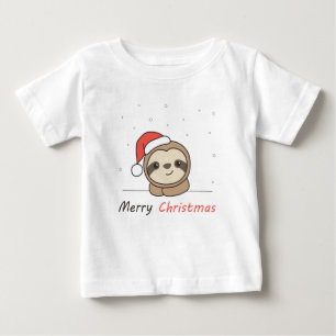 スロッスクリスマススノーアニマルズナマズ ベビーTシャツ