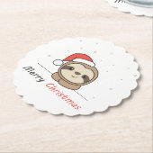 スロッスクリスマススノーアニマルズナマズ ペーパーコースター (アングル)