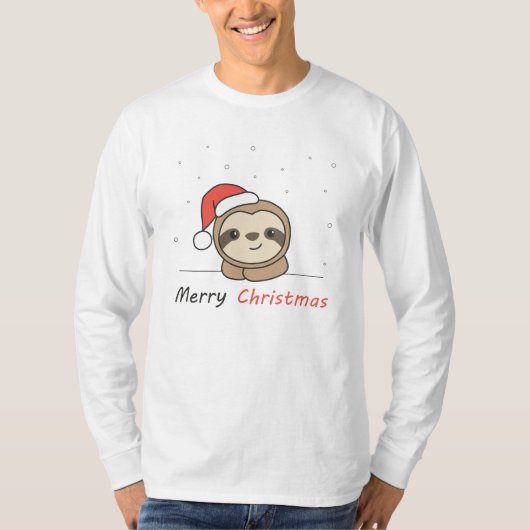 スロッスクリスマススノーアニマルズナマズ Tシャツ (正面)