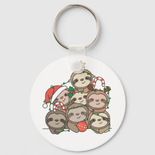 スロッスクリスマスツリーおもしろいアニマルクリスマスキーチャ キーホルダー