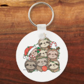スロッスクリスマスツリーおもしろいアニマルクリスマスキーチャ キーホルダー (正面)