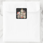 スロッスクリスマスツリーおもしろいアニマルクリスマススススクエア スクエアシール (バッグ)