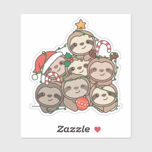 スロッスクリスマスツリーおもしろいアニマルクリスマス シール (シート)