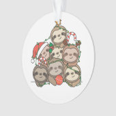 スロッスクリスマスツリーおもしろい動物のクリスマスの名前 オーナメント (正面)