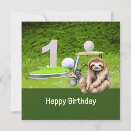 スロッスゴルファーとゴルフの第1期の誕生日 カード
