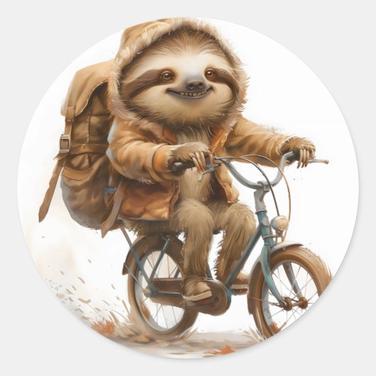 スロッスサイクリストの微笑み ラウンドシール (正面)