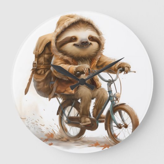スロッスサイクリストの微笑み ラージ壁時計 (正面)