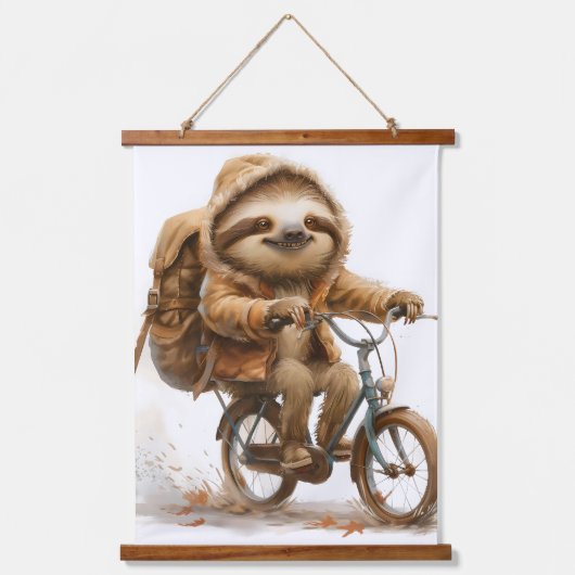 スロッスサイクリストの微笑み 吊り下げ型タペストリー (正面)