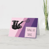 スロッステニス選手とピンクと紫の背景 カード (正面)