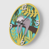 スロッスヘブンお洒落：ペーパーカット子供部屋 ラージ壁時計 (傾斜)