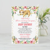 スロッスベビーガールシャワーバイメールピンクと金ゴールド 招待状 (スタンド正面)