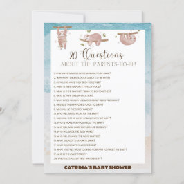 スロッスベビーシャワー – 編集可能な名前、5 x 7 招待状