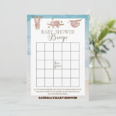 スロッスベビーシャワー – 編集可能な名前、5 x 7 招待状 (スタンド正面)