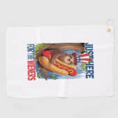 スロッスホットドッグ7月4日BBQ ゴルフタオル (横)