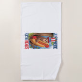 スロッスホットドッグ7月4日BBQ ビーチタオル (正面)