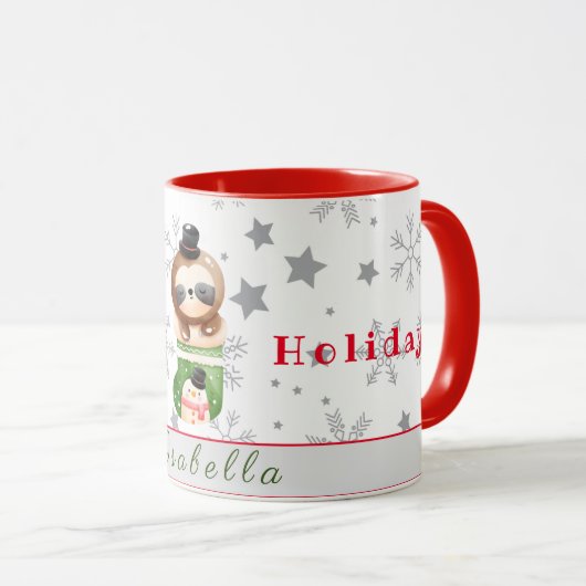 スロッスホリデーカスタマイズ文字と名前 マグカップ (正面右)