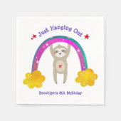 スロッスボホーレインボー誕生日かわいいかわいいホワイトネーム スタンダードカクテルナプキン (正面)