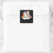 スロッスユニコーン虹の動物ユニコーン スクエアシール (バッグ)