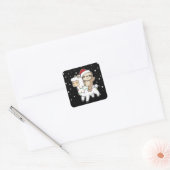 スロッスラマクリスマススノーウィンターアニマルズスクエアセント スクエアシール (封筒)