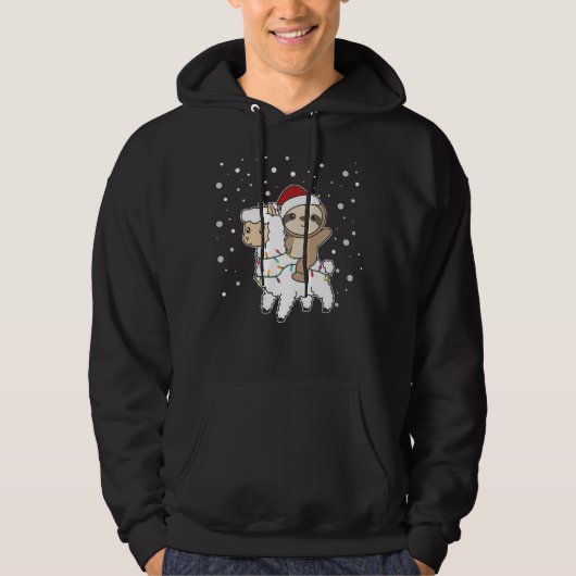 スロッスラマクリスマス雪の冬の動物 パーカ (正面)