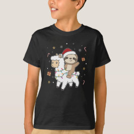 スロッスラマクリスマス雪の冬の動物 Tシャツ