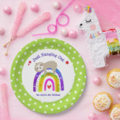 スロッスレインボー誕生日グリーンかわいいキュートボホ ペーパープレート (パーティー)