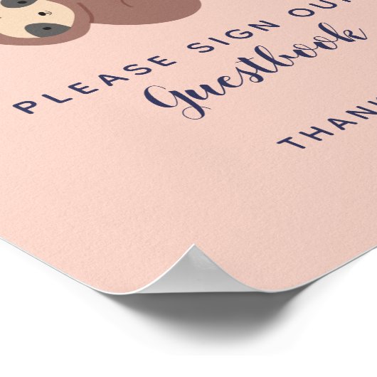 スロッス赤ちゃんシャワー私たちのゲストブックかわいいピンク ポスター (角)