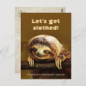 スロッズを手に入れよう – 10月20日はInt.ナマケモノの日 ポストカード (正面/裏面)