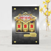 スロットが付いている義父の誕生日の挨拶状 カード (黄色い花)