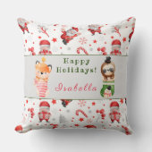 スロットとキツネカスタマイズの文字と名前20"X20" クッション (正面)